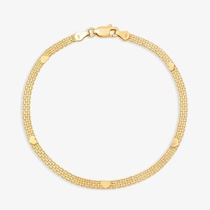 Pulseira Malha Bismark em Ouro Amarelo - 19cm