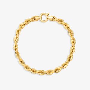 Pulseira Malha Laser Torcida em Ouro Amarelo 18K - 19cm