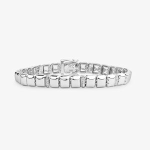Pulseira Articulada com Safira em Prata 925 - 19 cm