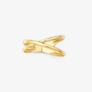 Anel Cruzado em Ouro Amarelo 18k