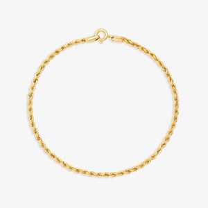 Pulseira Malha Laser Torcida em Ouro Amarelo 18K - 45cm