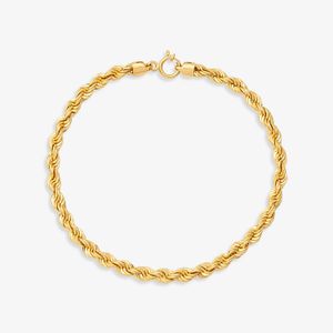 Pulseira Malha Laser Torcida em Ouro Amarelo 18K - 19cm