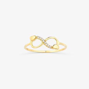 Anel Infinito com Safira em Ouro Amarelo 18k
