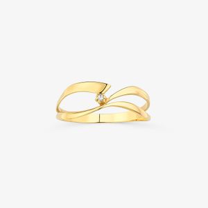 Anel Curvas com Diamante em Ouro Amarelo 18k