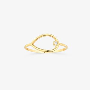 Anel Gota com Diamante em Ouro Amarelo 18k