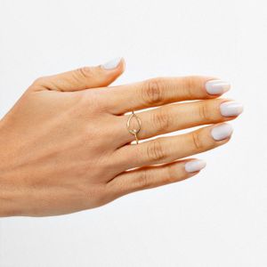 Anel Gota com Diamante em Ouro Amarelo 18k