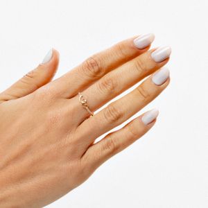 Anel Coração Intrelaçado com Safira em Ouro Amarelo 18k
