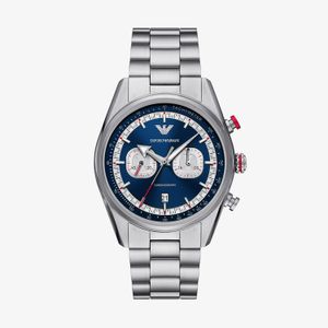 Relógio Emporio Armani Racer Cronógrafo Masculino em Aço Prateado AR11676B1