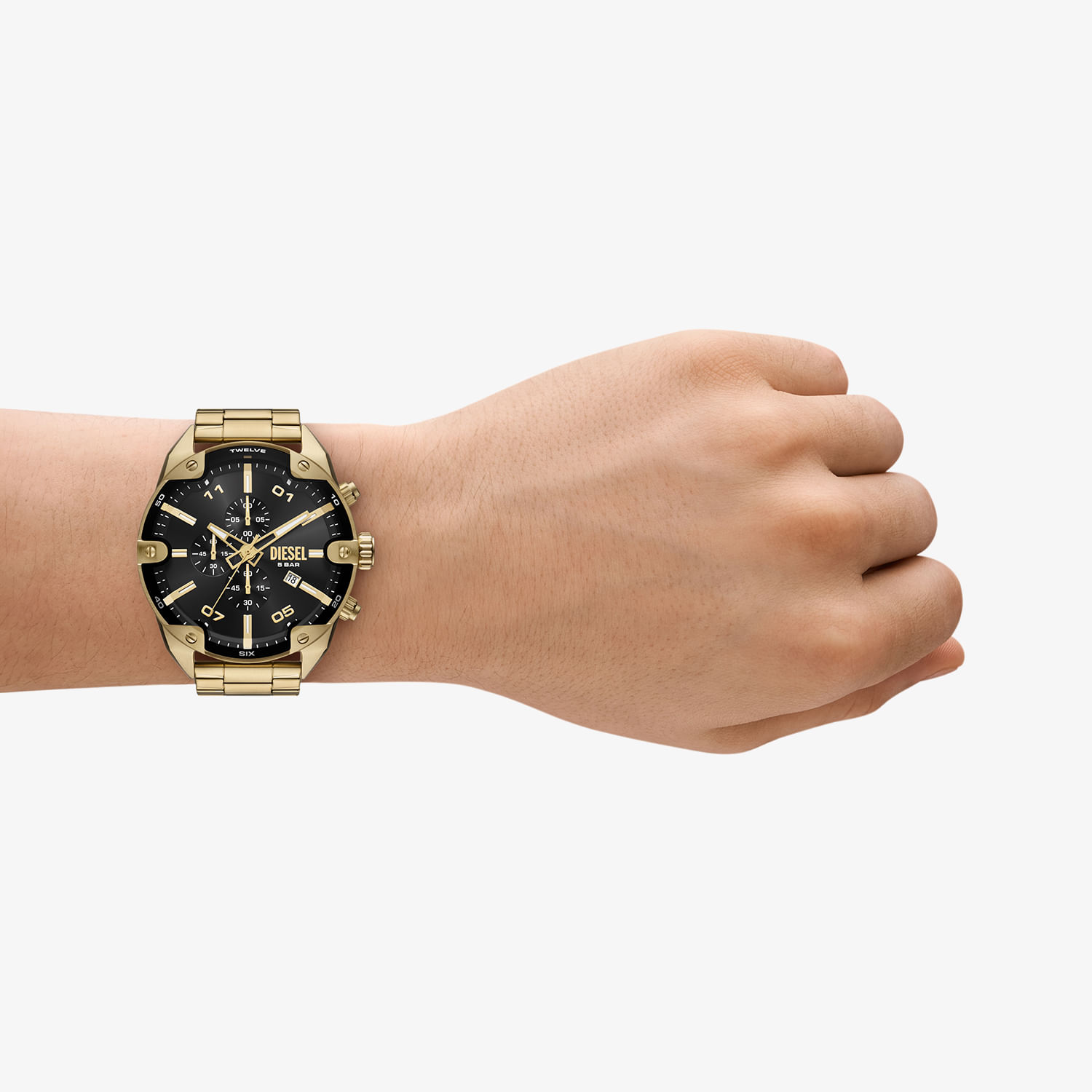 Relógio Diesel Masculino Spiked em Aço Dourado DZ4678B1 | MONTE CARLO
