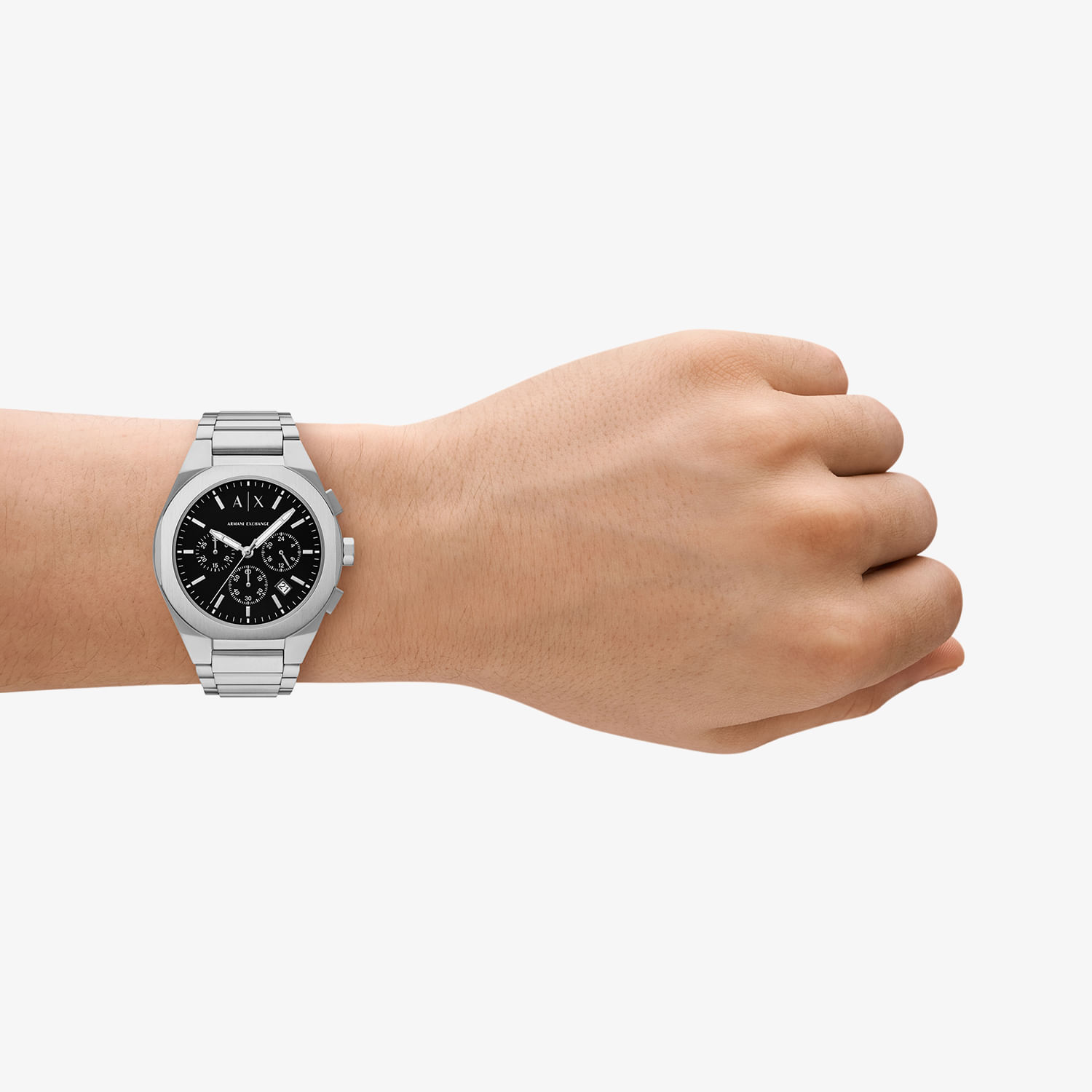 Relógio Armani Exchange Cronógrafo Masculino em Aço Prateado