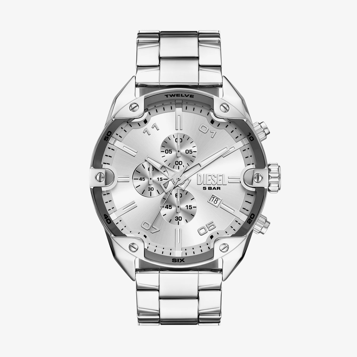 Relógio Diesel Masculino Spiked em Aço Inoxidável DZ4677B1 | MONTE