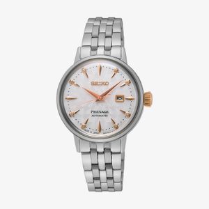 Relógio Seiko Feminino Presage em Aço Prateado e Diamantes SRE007J1