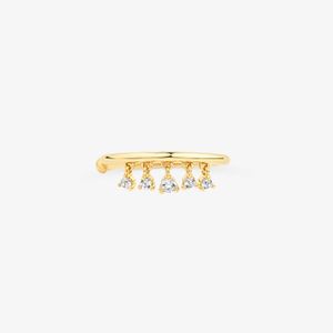 Piercing com Topázio Incolor em Ouro Amarelo 18k