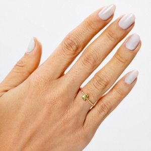 Anel Gota em Peridoto em Ouro Amarelo 18k