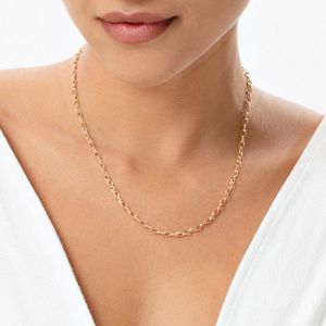 Pulseira Malha Elo Português em Ouro Amarelo 18k - 45 cm