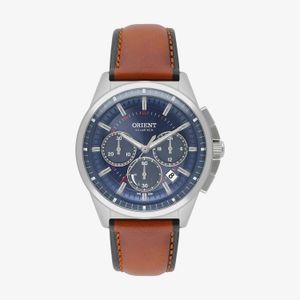 Relógio Orient Solartech Crono Masculino Em Couro MBSCC064