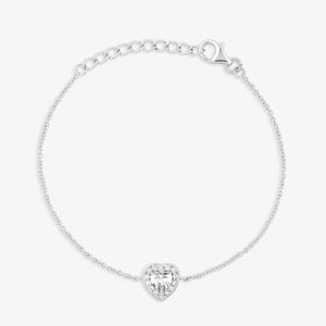 Pulseira Coração Cravejada em Prata 925