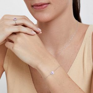 Pulseira Coração Cravejada em Prata 925