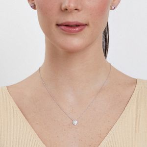 Colar Coração Cravejado em Prata 925