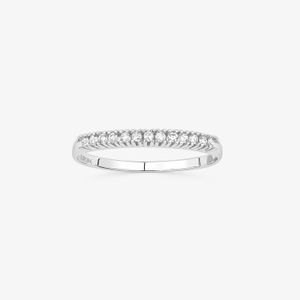 Anel Meia Aliança de 13 pontos de Diamantes em Ouro Amarelo 18k