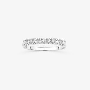 Anel Meia Aliança de 22 pontos de Diamante em Ouro Amarelo 18k