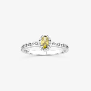 Anel Oval com Zircônia em Prata 925