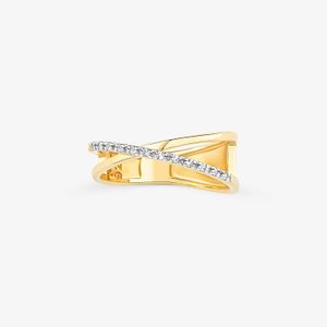 Anel Cruzado com Topázio em Prata 925 com Banho de Ouro Amarelo 18k