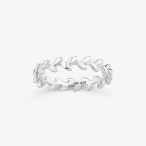 Anel Folhas em Prata 925