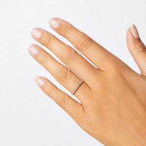 Anel Meia Aliança de 22 pontos de Diamante em Ouro Amarelo 18k