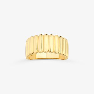 Anel Textura Maxi em Prata 925 com Banho de Ouro Amarelo 18k