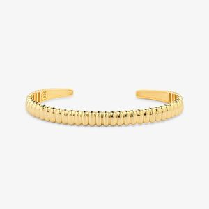Pulseira Textura em Prata 925 com Banho de Ouro Amarelo 18k - 17 cm