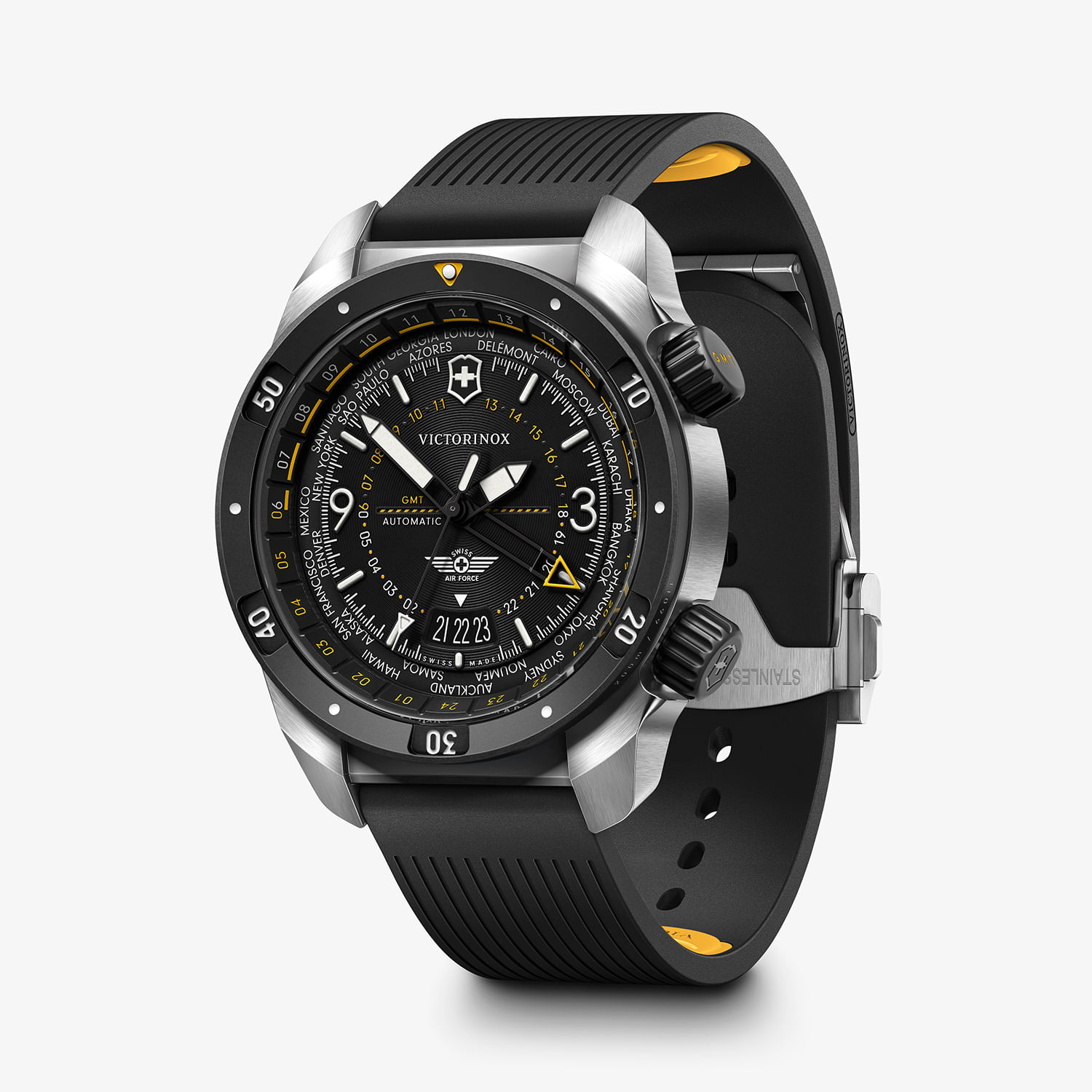 Relógio Victorinox Air Pro Automático GMT Masculino em Borracha