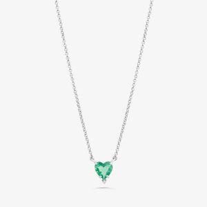 Colar com Esmeralda e Diamantes em Ouro Branco 18k