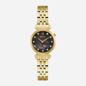 Relógio Bulova Regata Feminino em Aço Dourado com Diamantes e Madrepérola 97P173