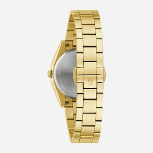Relógio Bulova Feminino Surveyor em Aço Dourado com Diamantes e Madrepérola 97P172