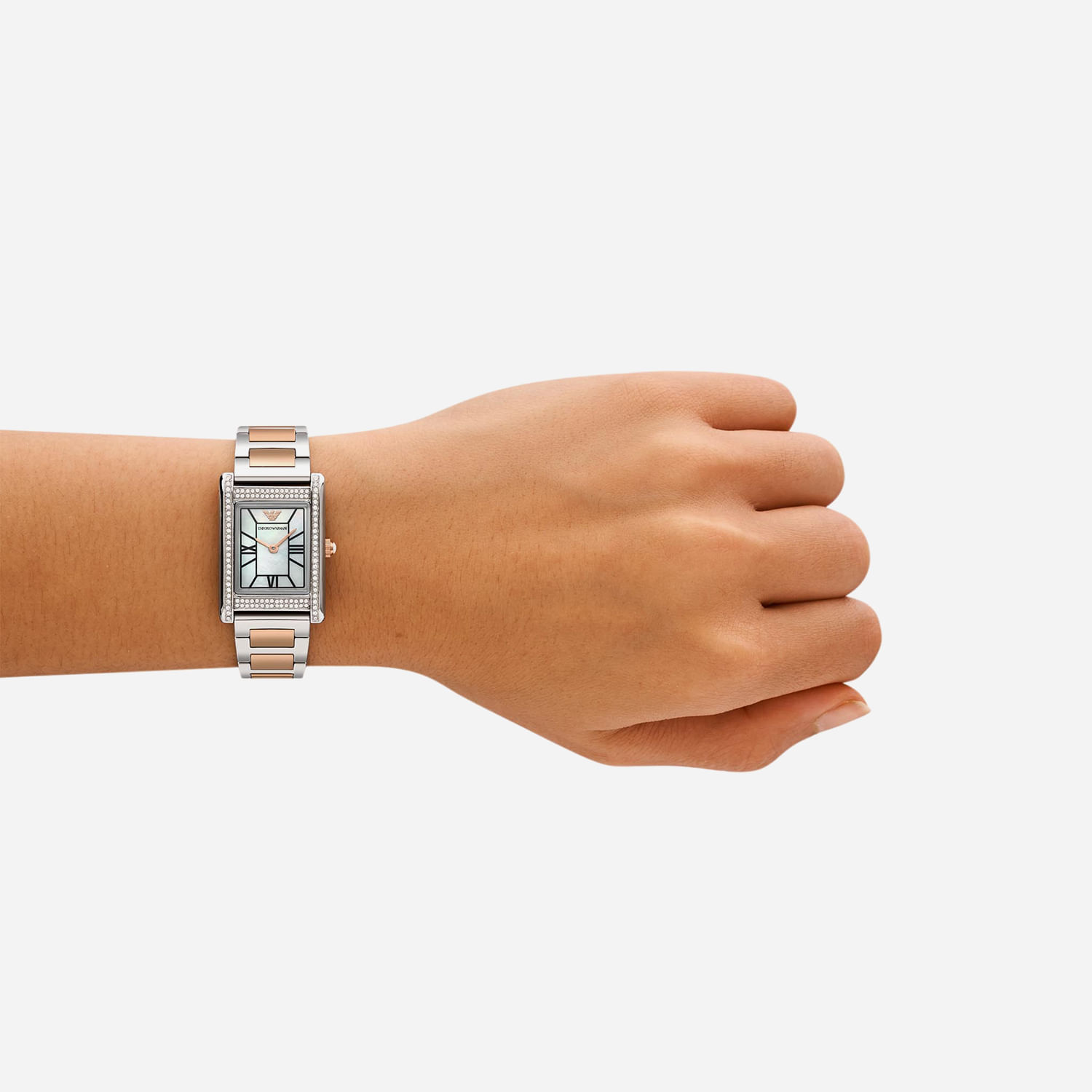 Relógio Emporio Armani Feminino em Aço Bicolor e Madrepérola
