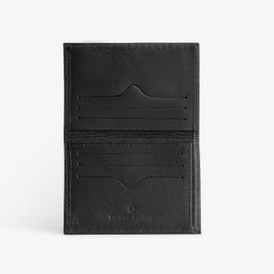 Porta-Cartão Masculino em Couro Preto com Proteção RFID