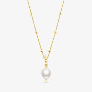 Colar Pérola em Prata 925 com Banho de Ouro Amarelo 18k