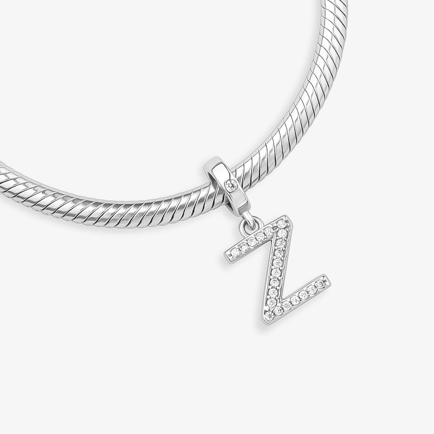 FUA Code Necklace Charm付 P.SILVER 箱あり Charm Letra Z Cravejado em Prata 925 | MONTE CARLO