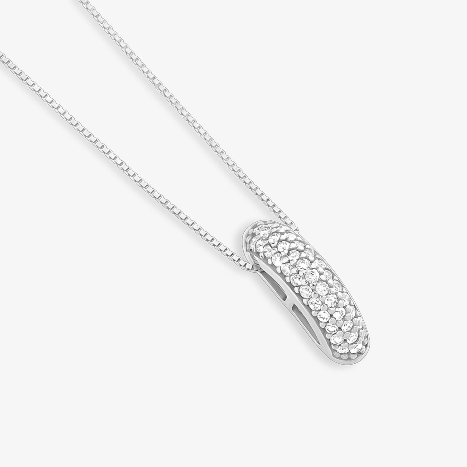 Pingente Allure em Ouro Branco 18k com 18 Pontos de Diamantes