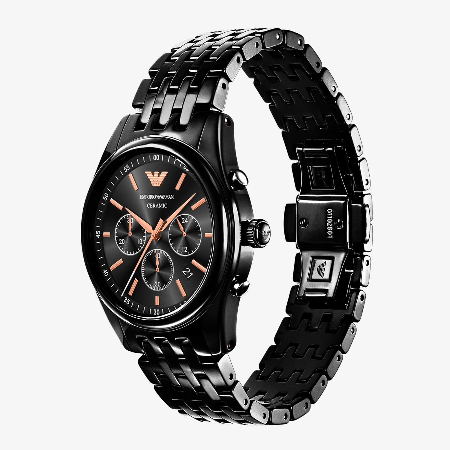 Relógio Emporio Armani Cronógrafo Masculino em Aço Preto AR70015