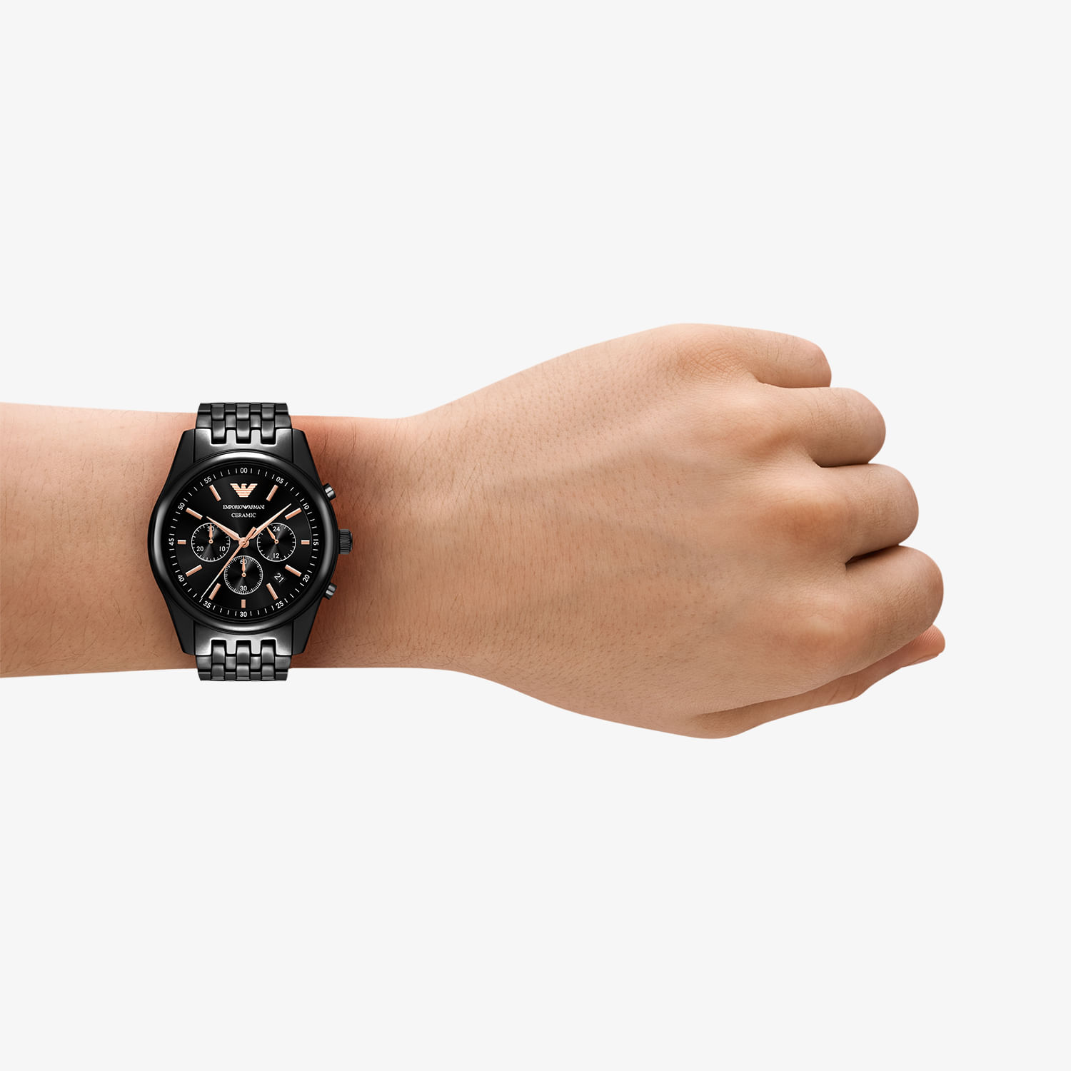 Relógio Emporio Armani Cronógrafo Masculino em Aço Preto AR70015